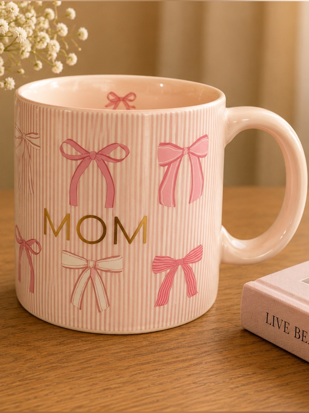MOM mug with pink bow Gift for Mom NEW